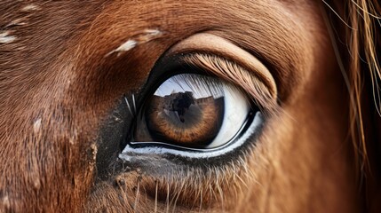 Animal rights concept a close-up of a horse emotional eye - obrazy, fototapety, plakaty