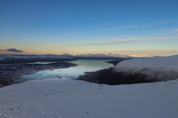 beautiful view to the city of Tromso
