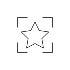 Focus frame with winner star line editable vector icon