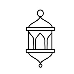 Arabic lantern outline icon