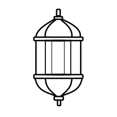 Arabic lantern outline icon
