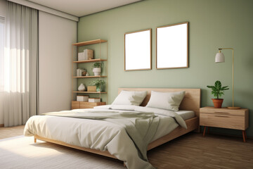 Fototapeta premium Modern Bedroom Interior with Natural Light