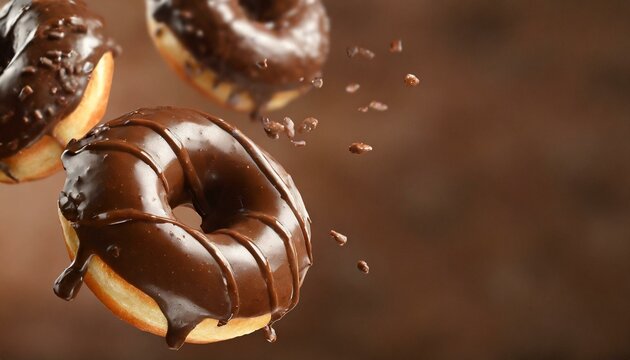 Delicious chocolate coated donuts