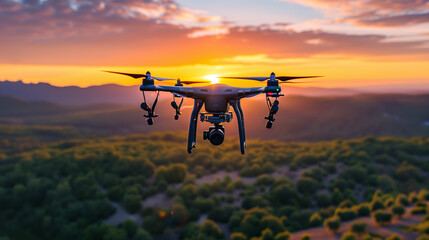  flying drone making a photo, ai