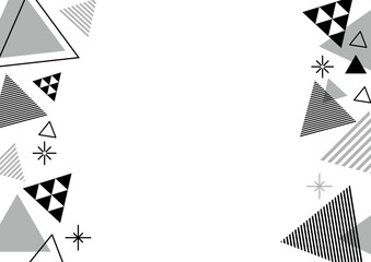 幾何学　三角　キラキラ　メンフィス　黒　モノクロ　フレーム
