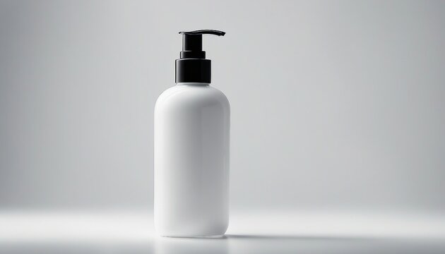 white background isolated empty cosmetic bottle mockup in white color

