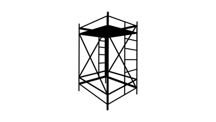 Scaffolding emblem, black isolated silhouette