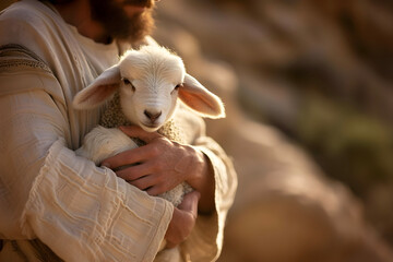 Jesus Christ recovered the lost sheep carrying it in arms.
