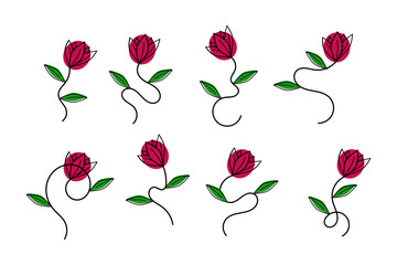 illustration vector graphic of red flowers