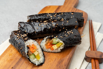 Gimbap, Korean food, snack, seaweed, rice roll, little gimbap