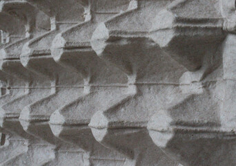 close up of egg tray, place to arrange eggs. use this for background wallpaper. perspective view.detail, abstract.