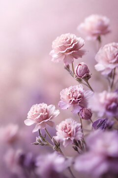 Beautiful carnations flowers in soft color and blur style for background. © Юлия Васильева