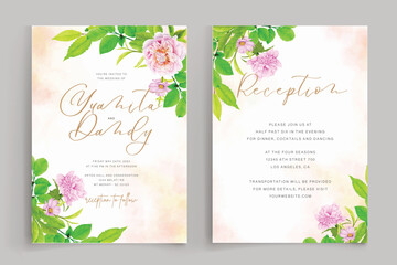 peonies ornament background and frame card design