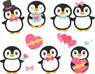 Valentine penguins
