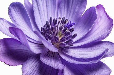 Obraz premium Purple anemone on a white watercolor background
