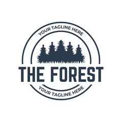 Tree logo design. Pine forest logo vector illustration