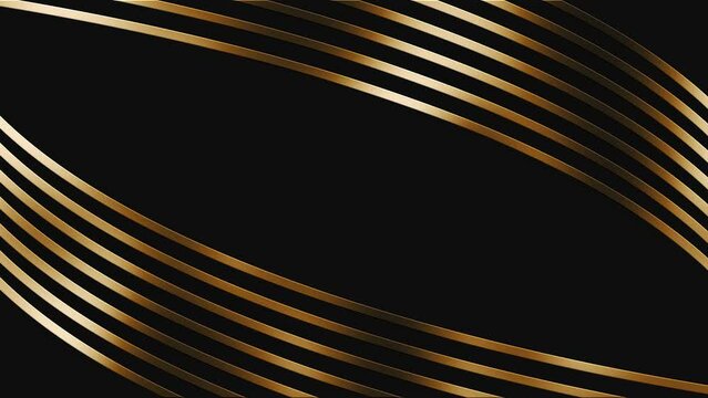 4k Luxury gold and black stripes background, for opening, presentation