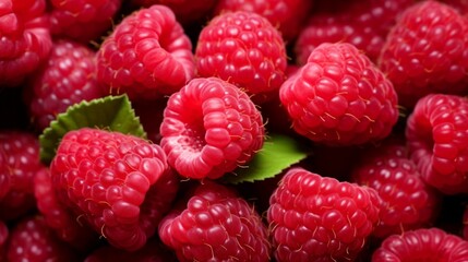 Lot ripe red raspberries as background. Neural network AI generated art