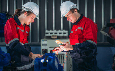 Technician Conducting Electrical Safety Check on Robot.