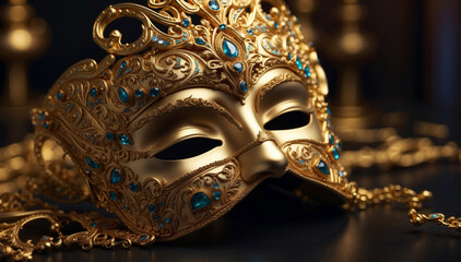 A golden carnival mask