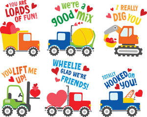 Fototapeta premium Valentine Construction, Puns, Funny, Kids