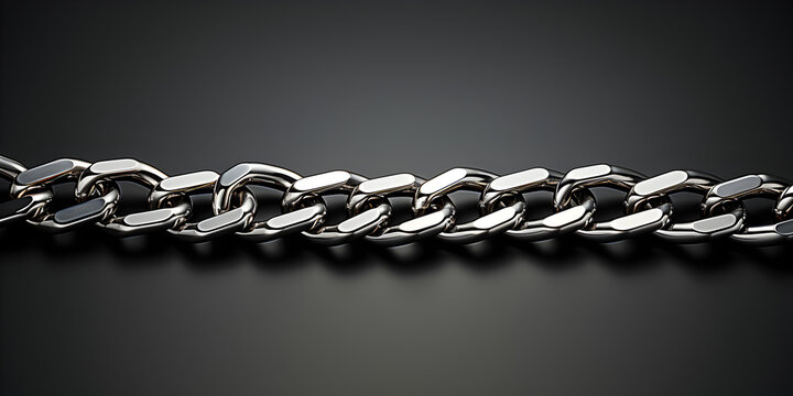 Close up of shining silver chain