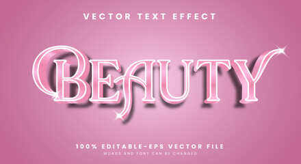 Beauty editable text effect template with cute background vector