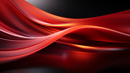 Abstract flowing red waves design with light and shadows.
