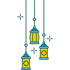 Islamic Lantern Flat Decoration