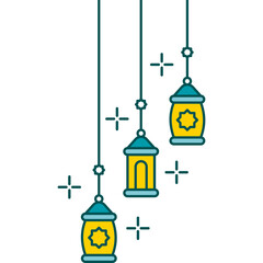 Islamic Lantern Flat Decoration