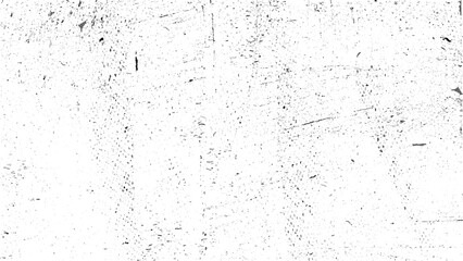 Grunge texture overlay with rough and fine grains isolated on white background. Abstract vector noise. Small particles of debris and dust. Distressed uneven background.  Vector illustration.