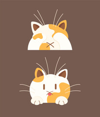 Cute cat vector icon art. simple cartoon doodle