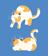 Cute cat vector icon art. simple cartoon doodle