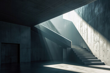 Generative AI image of minimalist modern staircase design