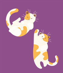 Cute cat vector icon art. simple cartoon doodle