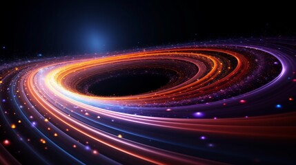 Obraz premium Generative AI illustration of celestial orbits a hypnotic vortex of swirling cosmic dust and stars in deep space