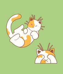 Cute cat vector icon art. simple cartoon doodle