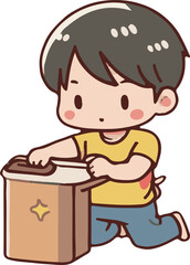 ポットを拭く人