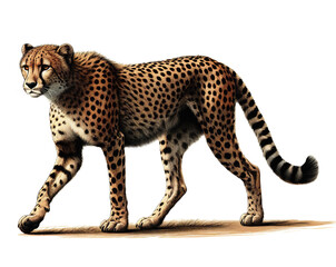 Vintage Lithography Illustrations of Cheetahs and Acinonyx