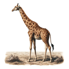Vintage Lithography of Giraffe or Camelopard