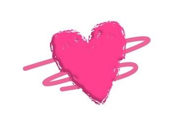 pink heart on white background - illustration design 