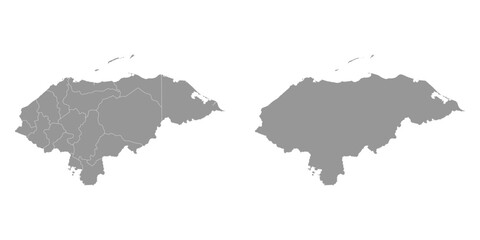 Honduras map with administrative divisions. Vector illustration.