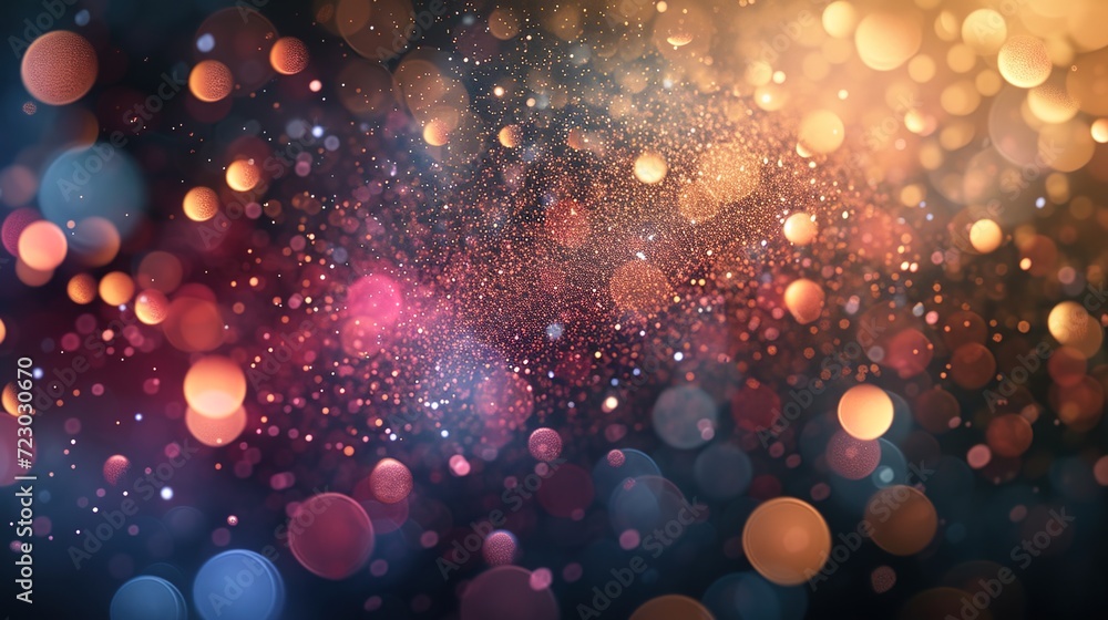 Poster background of abstract particles featuring spheres.