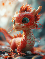 A close-up illustration of the Chinese dragon