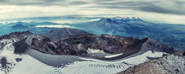 Panoramic view of Misti volcano also known as Putina, Peru