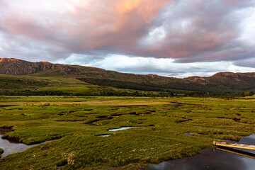 Little Loch Broom at sunset,An Teallach, dundonnell, scottish highlands