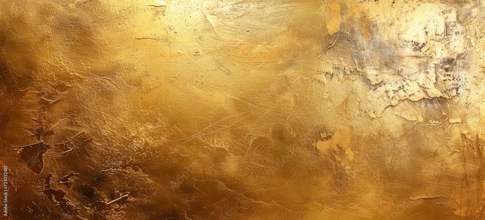 Poster the luminous appeal of a golden yellow metallic background adorned with a captivating design pattern