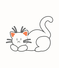 Cute cat vector icon art. simple cartoon doodle