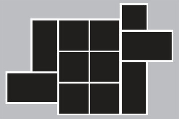 11 photo collage template. vector illustration, new collections