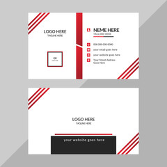 Double-sided creative business card template. Set of modern Rad, Black and White business card print templates. Clean professional business card template. Visiting card for business and personal use. 